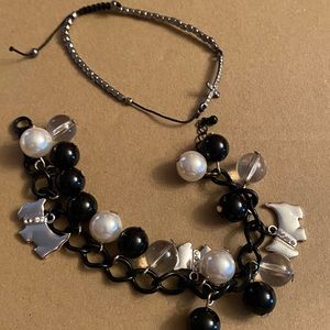 Bracelet lot cross bracelet with rhinestones and a terrier bracelet